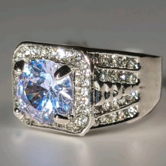 Classic Men's Dazzling 3CT Round Cut Lab Created DiamondEngagement Ring